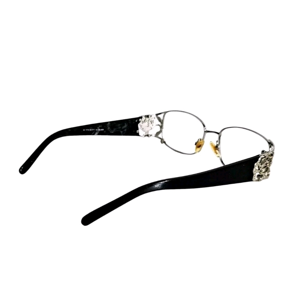 Designer Eyeglass Frame Rectangular Silver Women - image 6